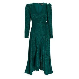 NWT INTERMIX Birdie Moiré Midi Wrap Dress